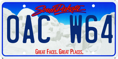 SD license plate 0ACW64