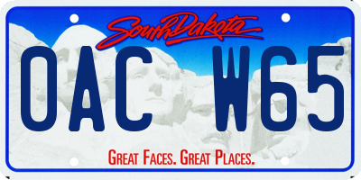 SD license plate 0ACW65