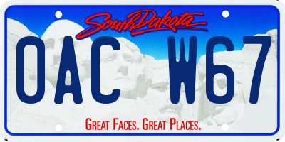 SD license plate 0ACW67