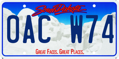 SD license plate 0ACW74