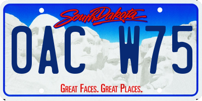 SD license plate 0ACW75