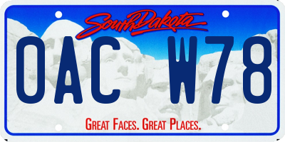 SD license plate 0ACW78