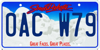 SD license plate 0ACW79