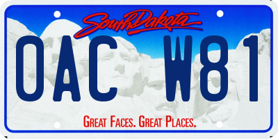 SD license plate 0ACW81