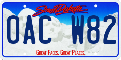 SD license plate 0ACW82