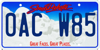 SD license plate 0ACW85