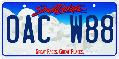 SD license plate 0ACW88