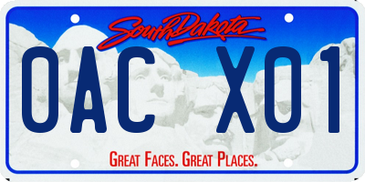 SD license plate 0ACX01