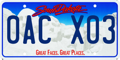 SD license plate 0ACX03
