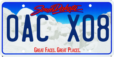 SD license plate 0ACX08
