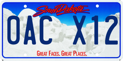 SD license plate 0ACX12