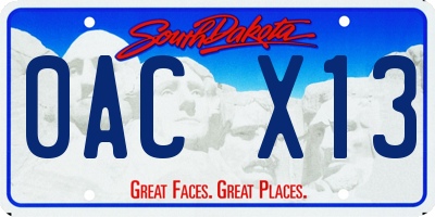 SD license plate 0ACX13