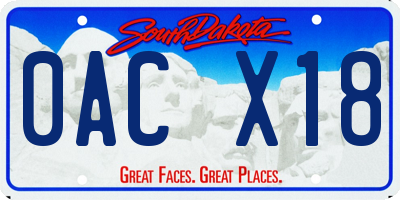 SD license plate 0ACX18