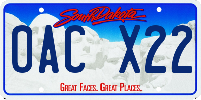 SD license plate 0ACX22