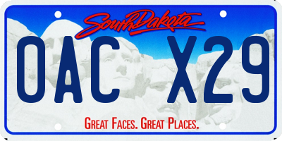 SD license plate 0ACX29