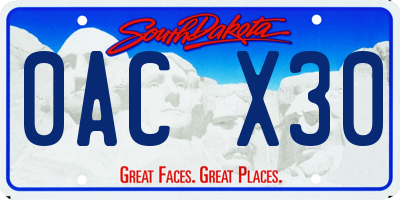 SD license plate 0ACX30