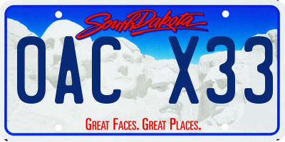 SD license plate 0ACX33