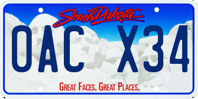 SD license plate 0ACX34