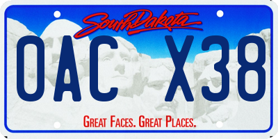 SD license plate 0ACX38
