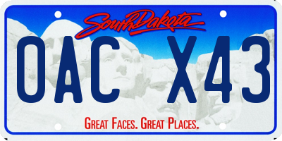 SD license plate 0ACX43