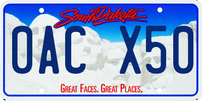 SD license plate 0ACX50