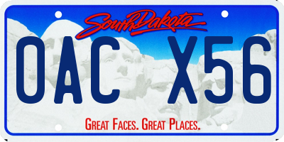 SD license plate 0ACX56