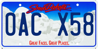 SD license plate 0ACX58