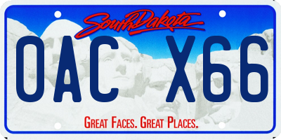 SD license plate 0ACX66
