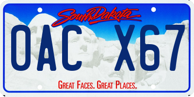 SD license plate 0ACX67