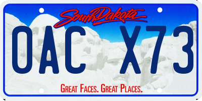 SD license plate 0ACX73