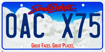 SD license plate 0ACX75
