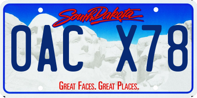 SD license plate 0ACX78