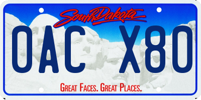 SD license plate 0ACX80