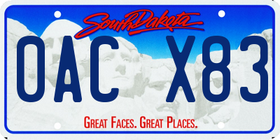 SD license plate 0ACX83