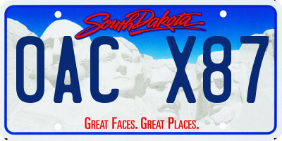 SD license plate 0ACX87
