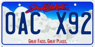 SD license plate 0ACX92