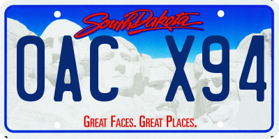 SD license plate 0ACX94