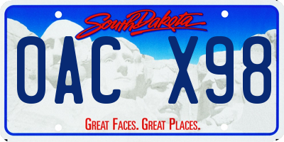 SD license plate 0ACX98