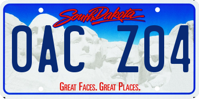 SD license plate 0ACZ04
