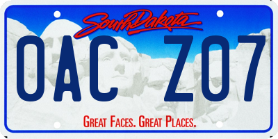 SD license plate 0ACZ07