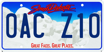 SD license plate 0ACZ10