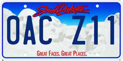 SD license plate 0ACZ11
