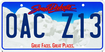 SD license plate 0ACZ13