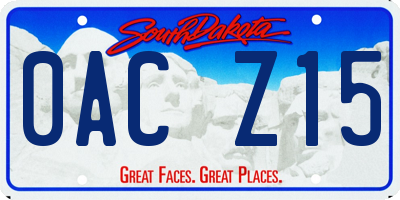 SD license plate 0ACZ15