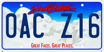 SD license plate 0ACZ16