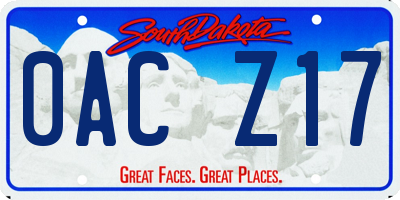 SD license plate 0ACZ17