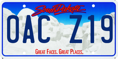 SD license plate 0ACZ19