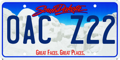 SD license plate 0ACZ22