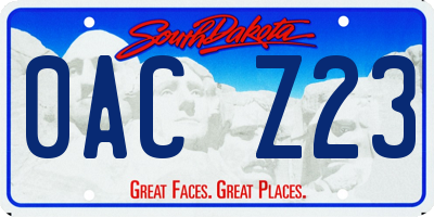 SD license plate 0ACZ23