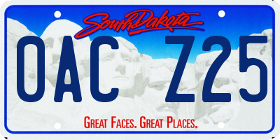 SD license plate 0ACZ25